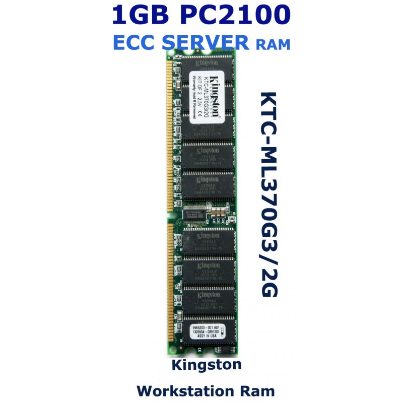 KINGSTON 1GB DDR PC2100 ECC Registered SERVER Memory Ram  KTC-ML370G3/2G