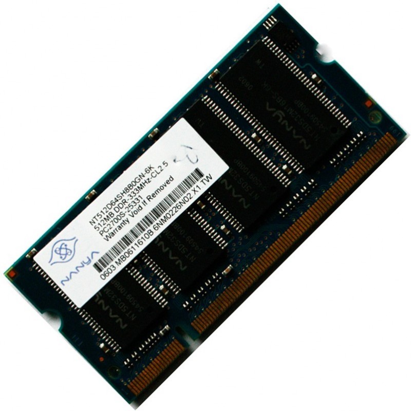 Nanya 512MB PC2700 333mhz DDR Sodimm LAPTOP Memory