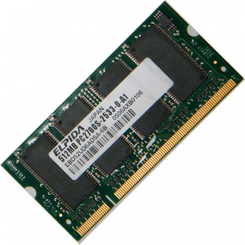 Elpida 512MB PC2700 333mhz DDR Sodimm LAPTOP Memory