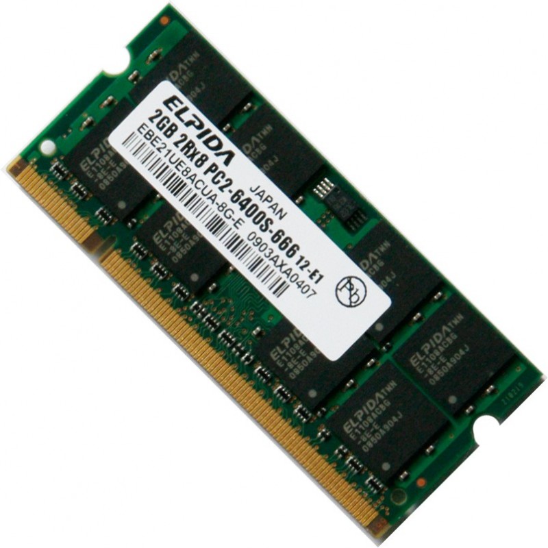 Elpida 2GB DDR2 PC2-6400 800MHz Notebook Memory M25664G60