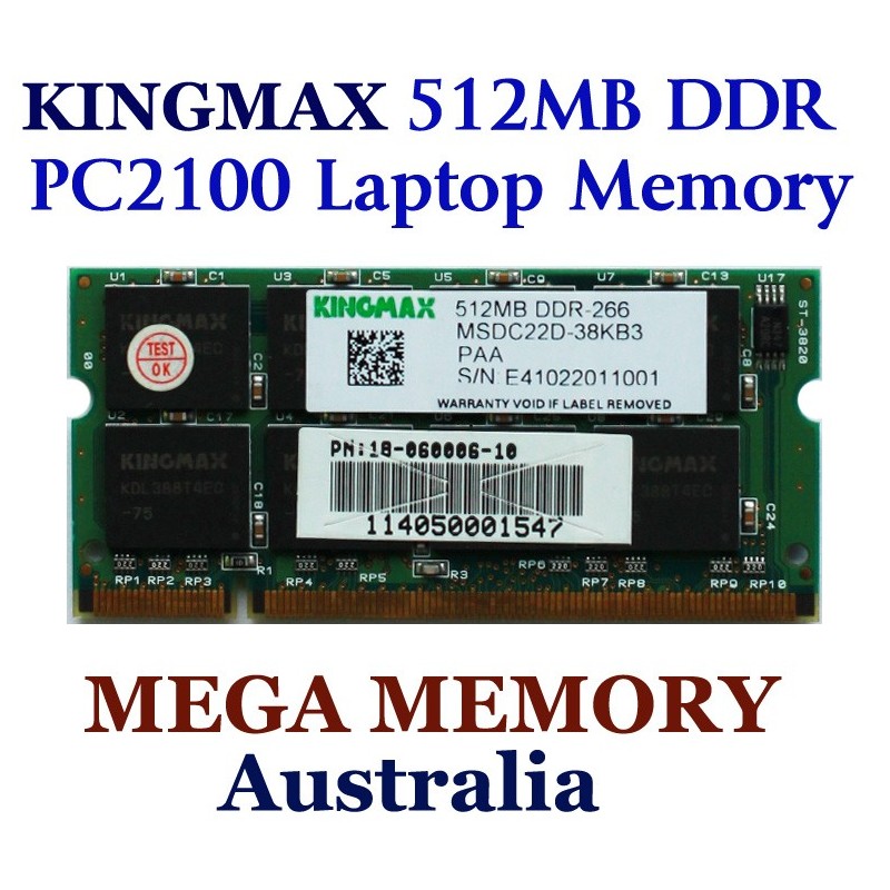 KINGMAX 512MB PC2100 DDR 266mhz Notebook Memory
