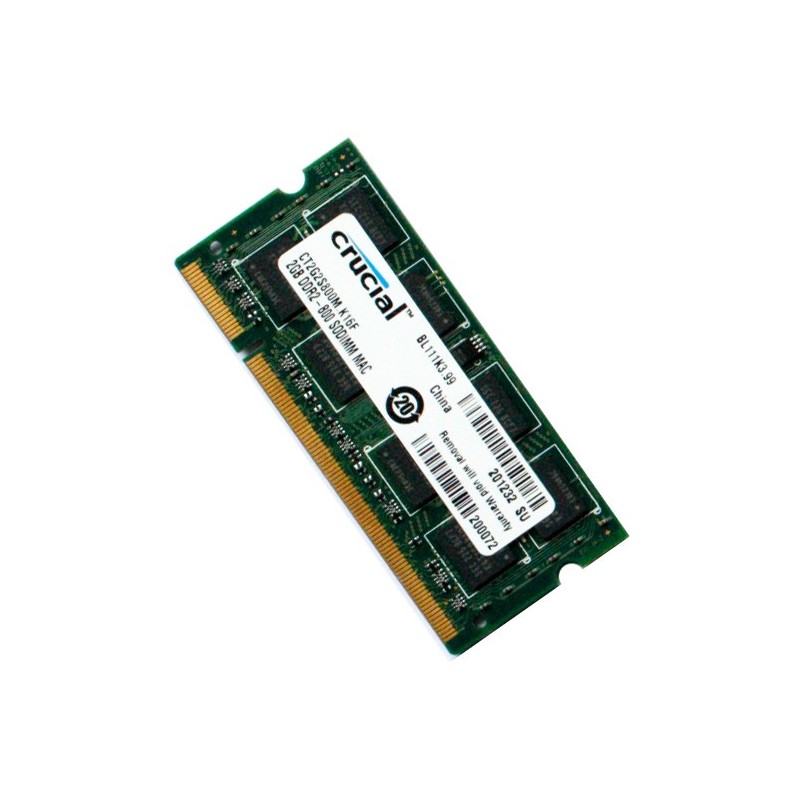CRUCIAL 2GB DDR2 PC2-6400 800MHz Notebook Memory for Mac and Windows