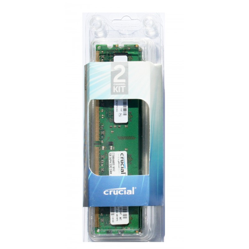 New Crucial 4GB PC6400 DDR2 800MHz (2x2GB) non-ECC CT2KIT25664AA800