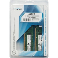 CRUCIAL 4GB (2x 2GB) DDR3 1333MHz PC3-10600 Dektop Memory CT2CP25664BA1339 for PC and Mac