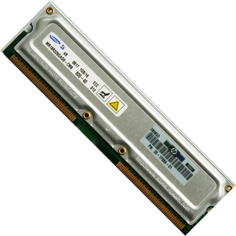 SAMSUNG 1GB PC800 40ns ECC Rambus  memory module SINGLE 1GB Stick (NOT 2x 512mb)