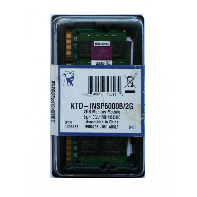 Kingston 2GB PC2-5300 DDR2 667MHz Laptop memory Ram MacBook, iMac, Mac Mini KTD-INSP6000B/2G