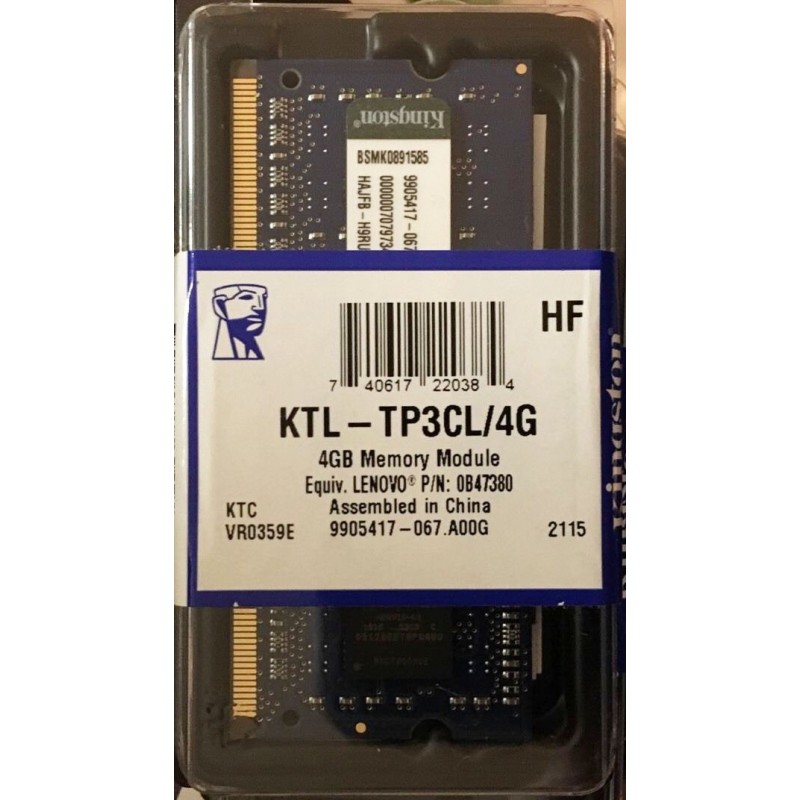 Kingston 4GB DDR3 PC3-10600 1333MHz Laptop MacBook iMac Memory KTL-TP3B/4G