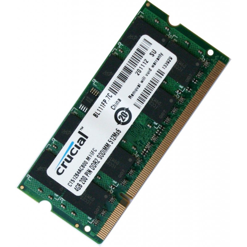 CRUCIAL 4GB DDR2 PC2-6400 800MHz Notebook Memory CT51264AC800
