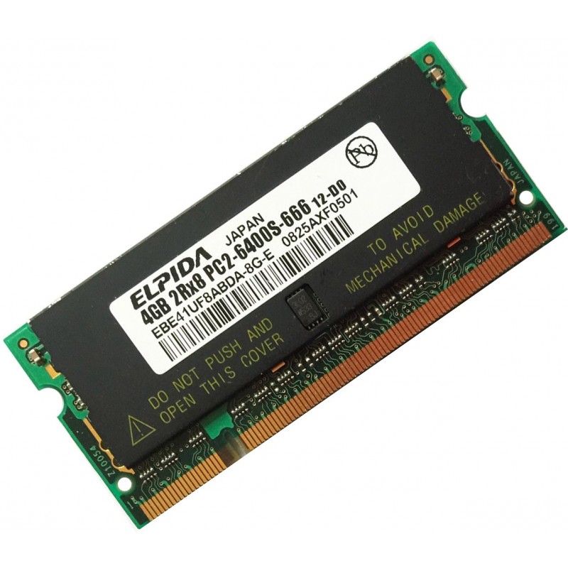 ELPIDA 4GB DDR2 PC2-6400 800MHz Notebook Memory EBE41UF8ABDA