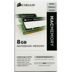 New CORSAIR 8GB 4GBx2 DDR3 PC3-8500 1066 LAPTOP Memory Ram Mac, Mini, iMac, MacBook