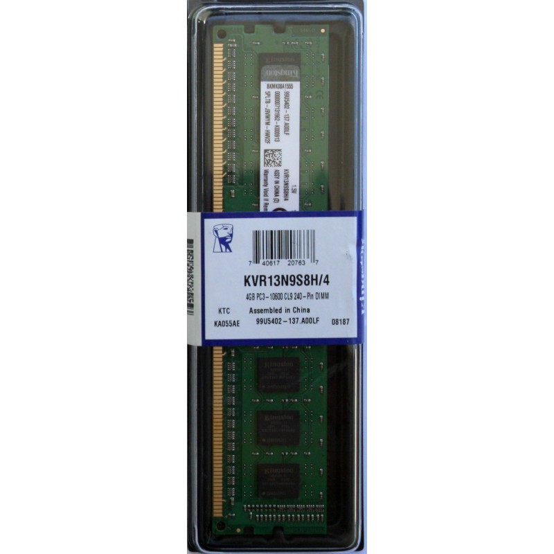 Brand New KINGSTON 4GB DDR3 PC3-10600 1333MHz Desktop Memory KVR13N9S8H/4G