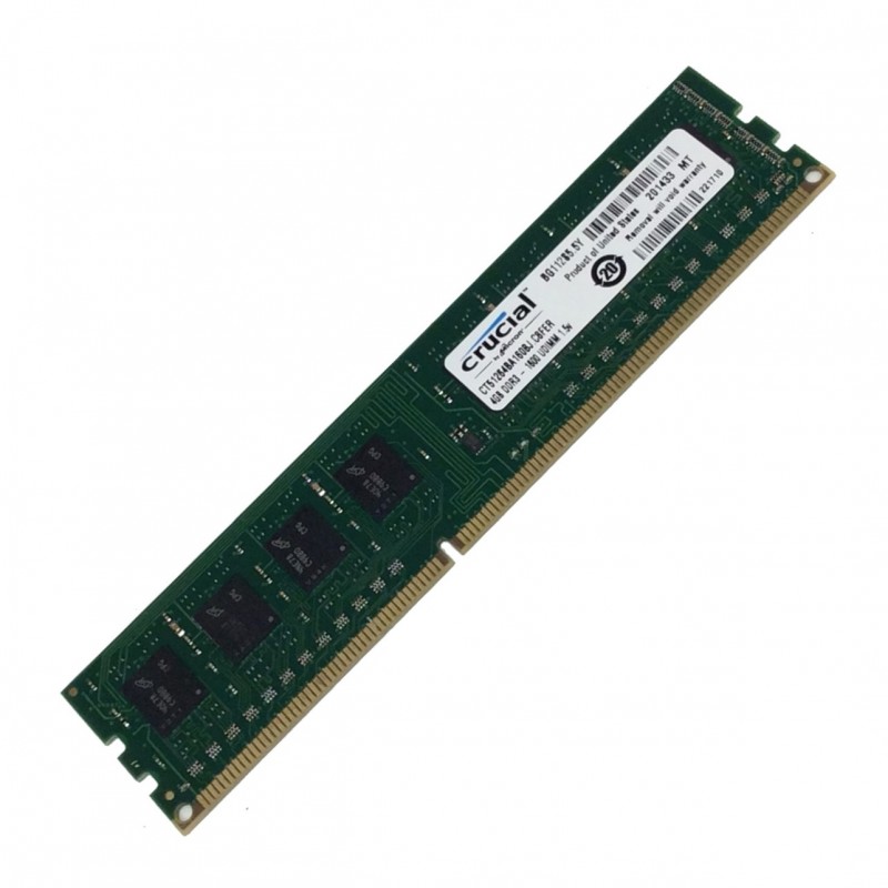 Crucial 4GB PC3-12800 240-Pin DDR3 1600MHz Desktop Memory Non-ECC CL11 CT51264BD160BJ