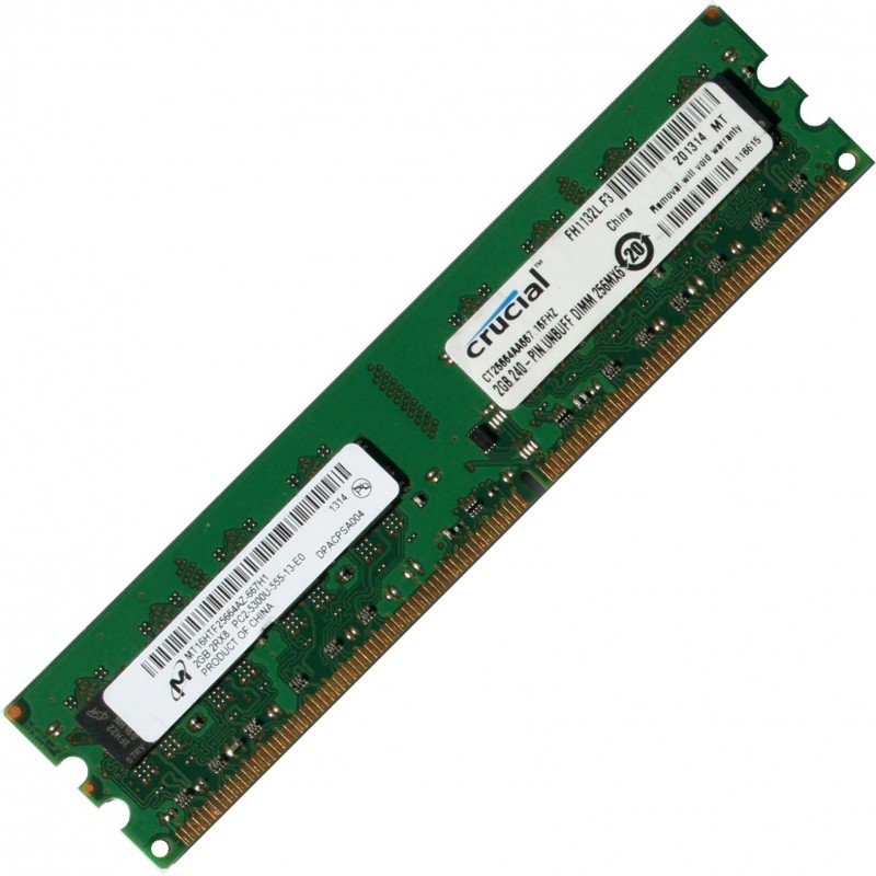 Micron 2GB DDR2 PC2-5300 667MHz Desktop Memory Ram MT16HTF25664AZ