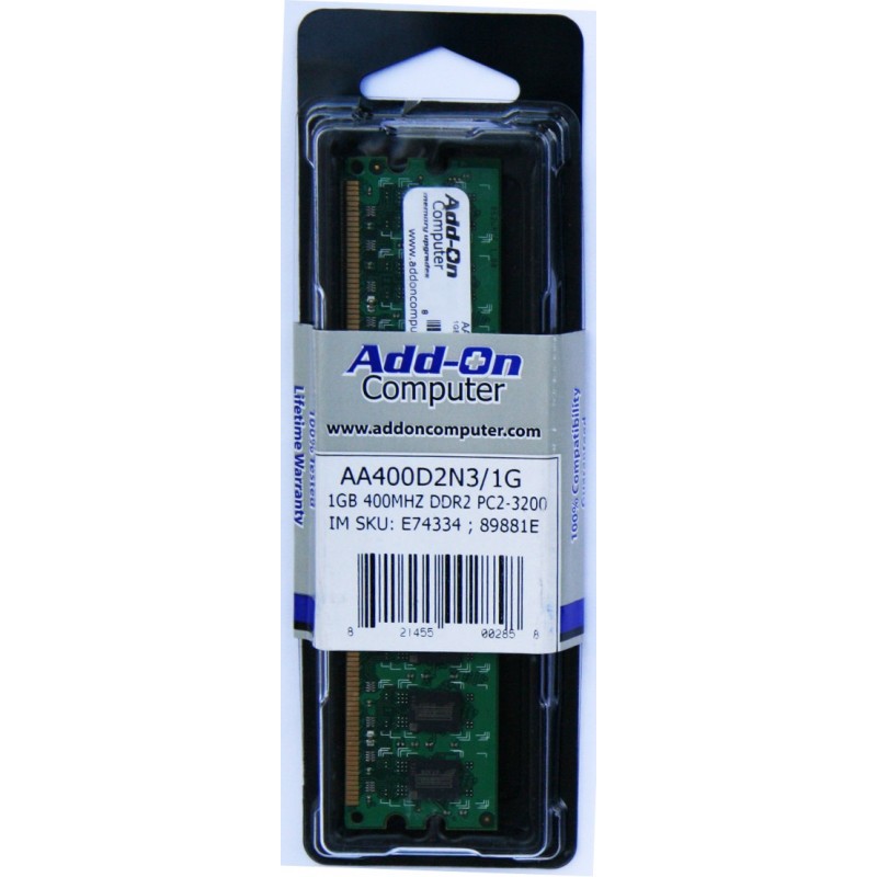 Addon 1GB DDR2 PC2-3200 400MHz Desktop Memory Ram New