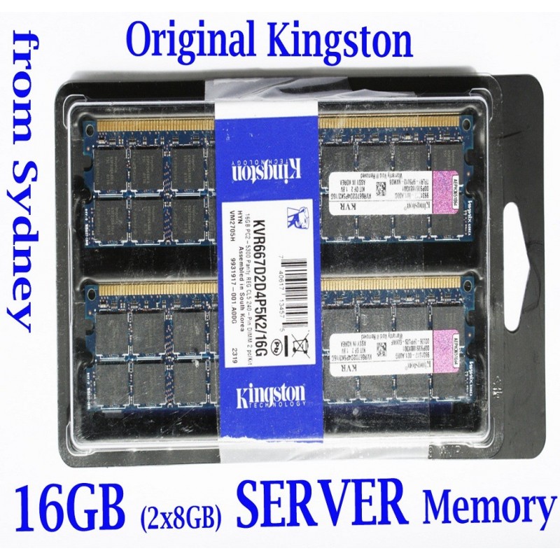 16GB Kingston DDR2 667MHz ECC Reg Server Memory (kit 2x 8GB) CL5